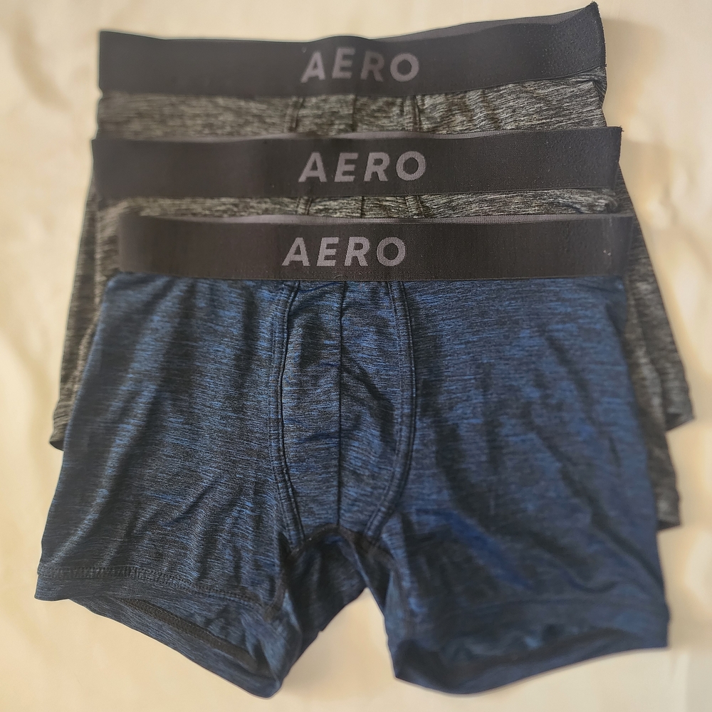Men's Aero Blue and Gray Boxer Briefs